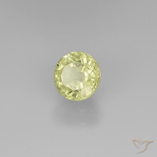 Granada grossularita Luz amarela Natural 0.74ct, Redondo, VS