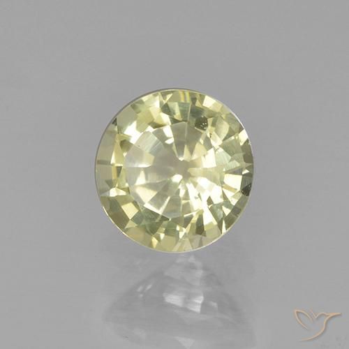 Granada grossularita Luz amarela Natural 0.60ct, Redondo, VVS