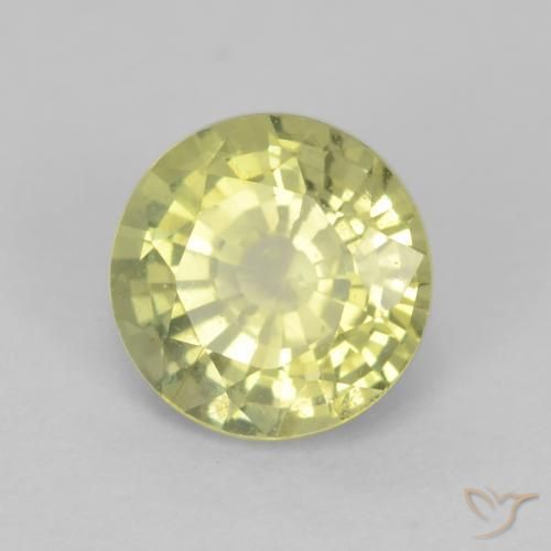 Granada grossularita Amarelo claro médio Natural 0.65ct, Redondo, VVS-VS