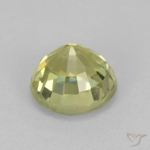 Granada grossularita amarelo médio Natural 0.69ct, Redondo, VVS-VS
