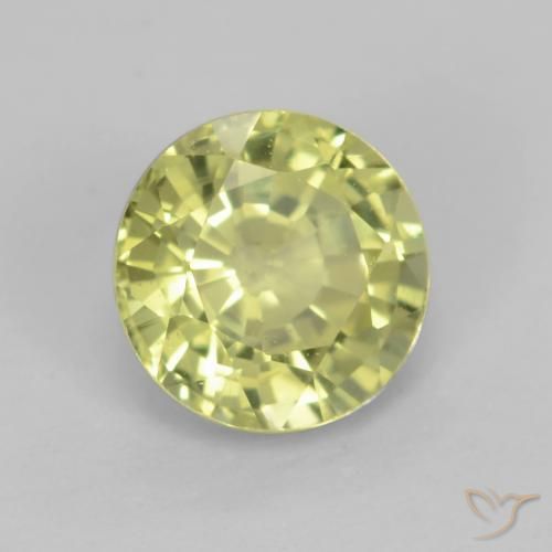 Granada grossularita amarelo médio Natural 0.65ct, Redondo, VVS-VS