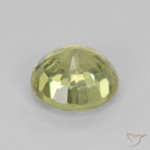 Granada grossularita amarelo médio Natural 0.65ct, Redondo, VVS-VS