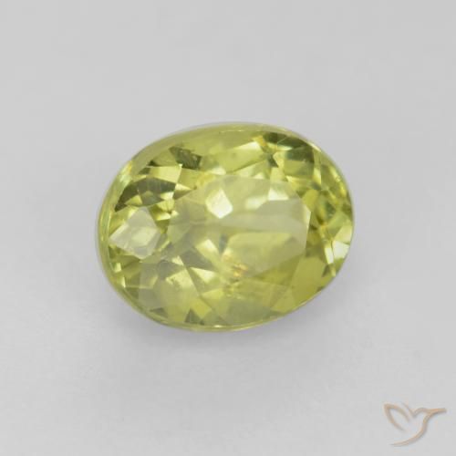 Granada grossularita Amarelo Esverdeado Claro Natural 0.66ct, oval, VS