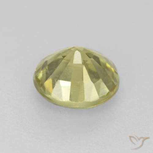 Granada grossularita Amarelo claro médio Natural 0.60ct, Redondo, VS