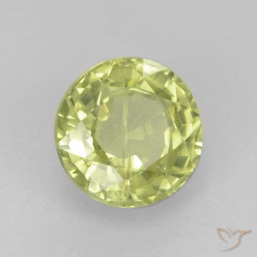 Granada grossularita amarelo médio Natural 0.70ct, Redondo, VS