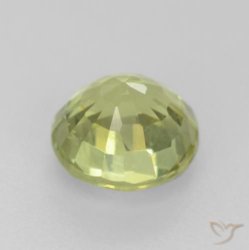 Granada grossularita amarelo médio Natural 0.70ct, Redondo, VS