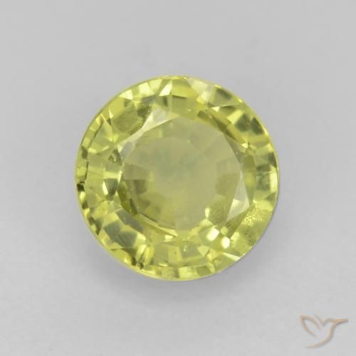 Granada grossularita amarelo médio Natural 0.58ct, Redondo, VS