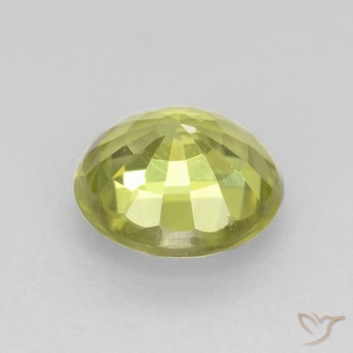 Granada grossularita amarelo médio Natural 0.58ct, Redondo, VS