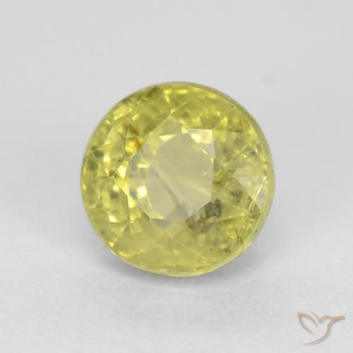 Granada grossularita amarelo médio Natural 0.70ct, Redondo, VS