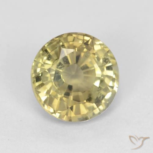 Granada grossularita Amarelo Dourado Claro Natural 0.65ct, Redondo, VS