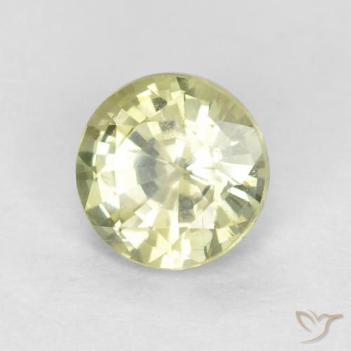 Granada grossularita Luz amarela Natural 0.56ct, Redondo, VS