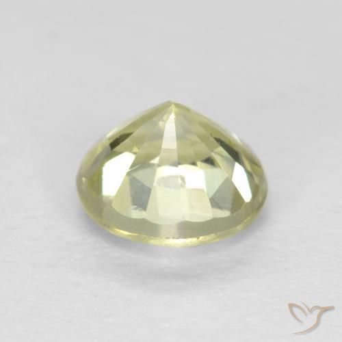 Granada grossularita Luz amarela Natural 0.56ct, Redondo, VS