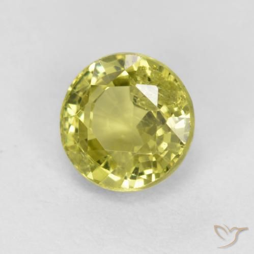 Granada grossularita Amarelo esverdeado Natural 0.54ct, Redondo, VS-SI