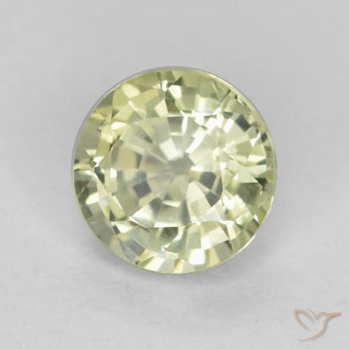 Granada grossularita Luz amarela Natural 0.63ct, Redondo, VVS-VS