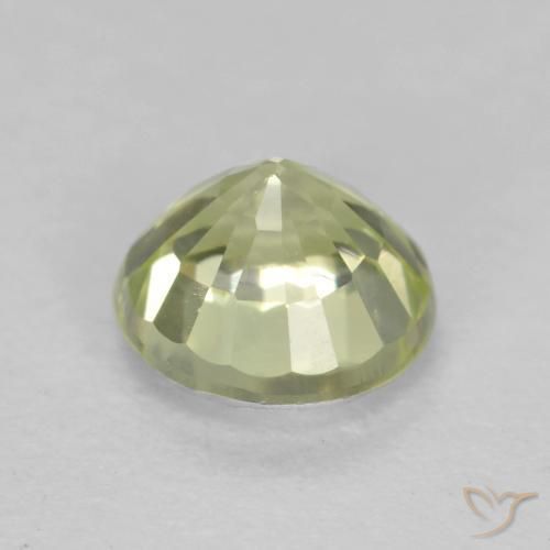 Granada grossularita Luz amarela Natural 0.63ct, Redondo, VVS-VS