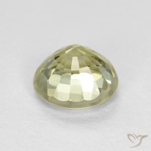 Granada grossularita amarelo médio Natural 0.59ct, Redondo, VS-SI