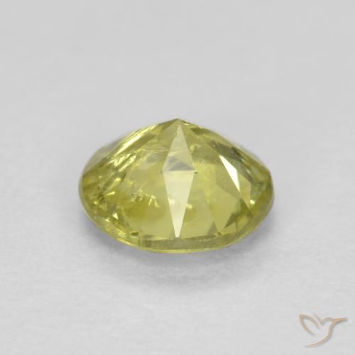 Granada grossularita Amarelo Esverdeado Claro Natural 0.48ct, Redondo, VS-SI