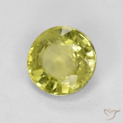 Granada grossularita Luz amarela Natural 0.54ct, Redondo, VS-SI