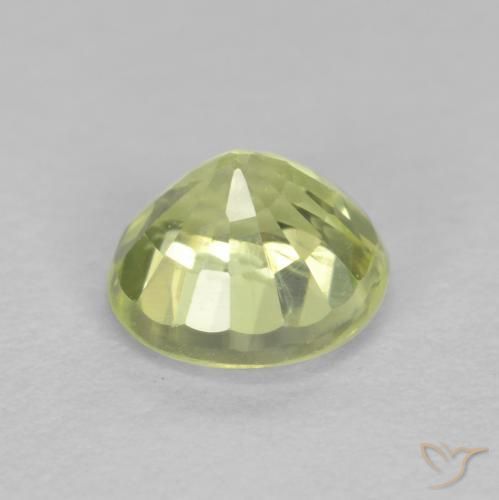 Granada grossularita Amarelo Esverdeado Claro Natural 0.55ct, Redondo, VS
