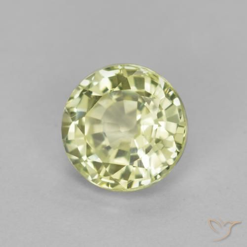 Granada grossularita Amarelo Esverdeado Claro Natural 0.54ct, Redondo, VS