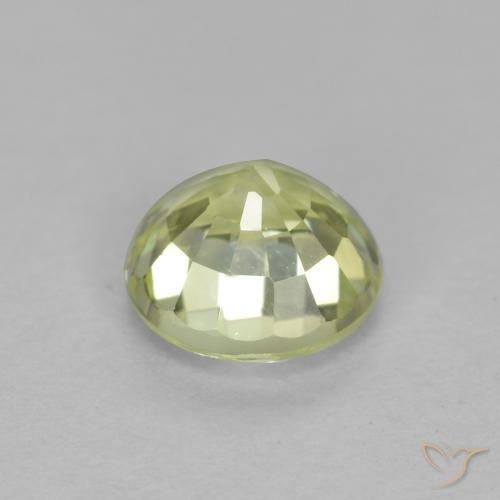 Granada grossularita Amarelo Esverdeado Claro Natural 0.54ct, Redondo, VS