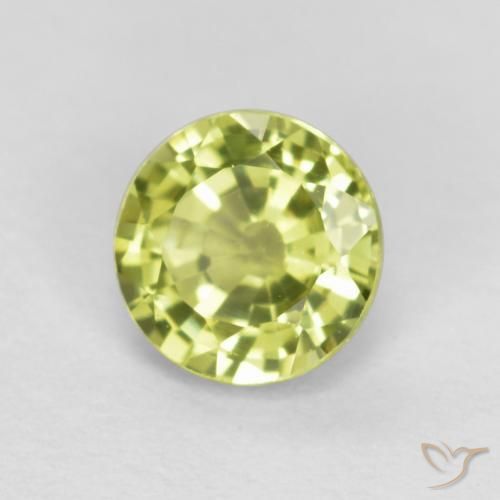 Granada grossularita Amarelo limão claro Natural 0.46ct, Redondo, VS