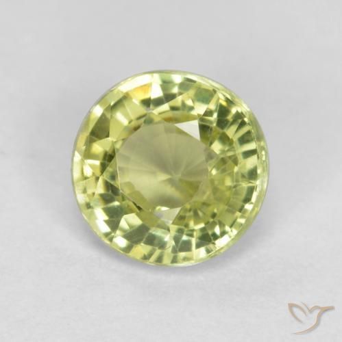 Granada grossularita Amarelo verde Natural 0.51ct, Redondo, VS