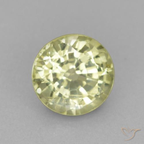 Granada grossularita Luz amarela Natural 0.56ct, Redondo, VS-SI