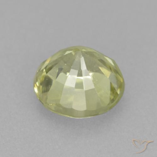 Granada grossularita Luz amarela Natural 0.56ct, Redondo, VS-SI