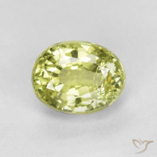 Granada Grossularita Limão amarelo Natural 0.50ct, Corte Oval, VS-SI
