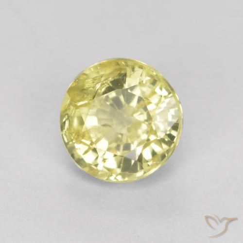 Granada grossularita Luz amarela Natural 0.46ct, Redondo, VS-SI
