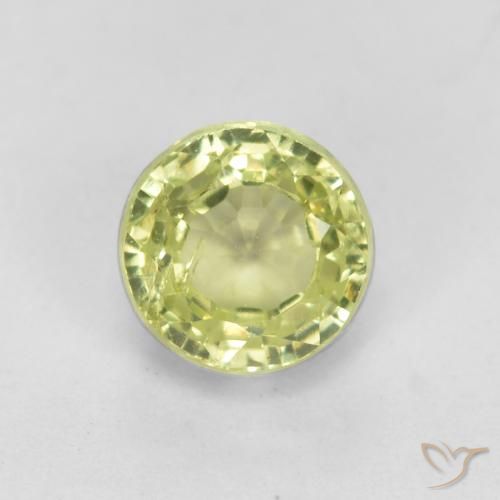 Granada grossularita Amarelo esverdeado Natural 0.54ct, Redondo, VS-SI