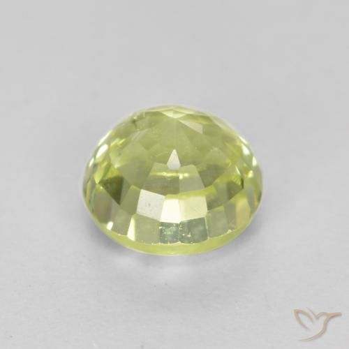Granada grossularita Amarelo esverdeado Natural 0.54ct, Redondo, VS-SI
