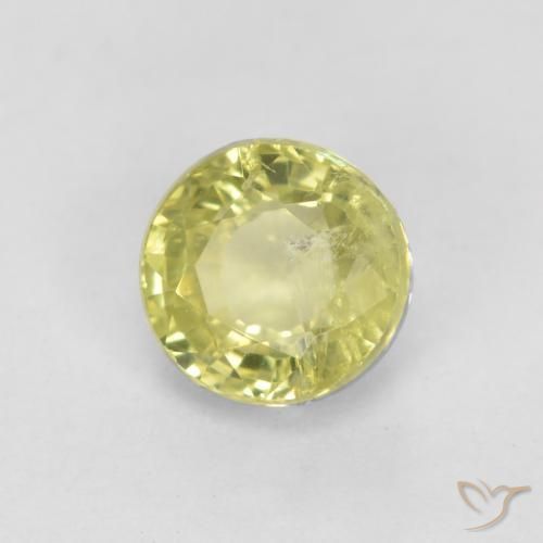 Granada grossularita Amarelo Muito Pálido Natural 0.47ct, Redondo, VS-SI