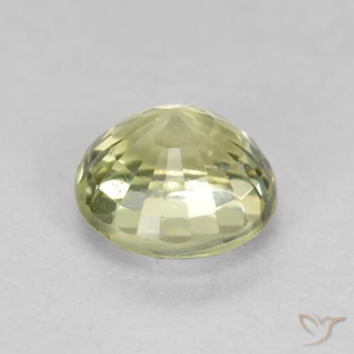Granada grossularita Amarelo Esverdeado Claro Natural 0.51ct, Redondo, VS