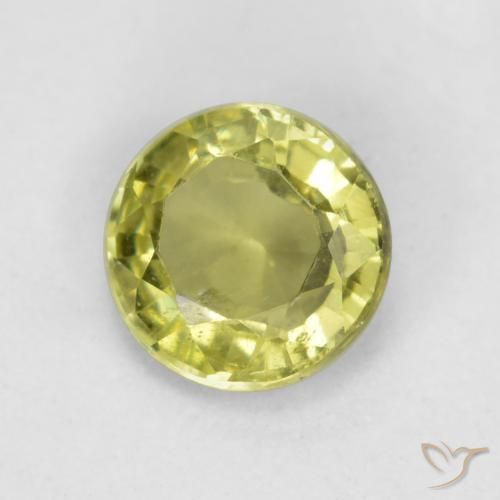 Granada grossularita Luz amarela Natural 0.43ct, Redondo, VS