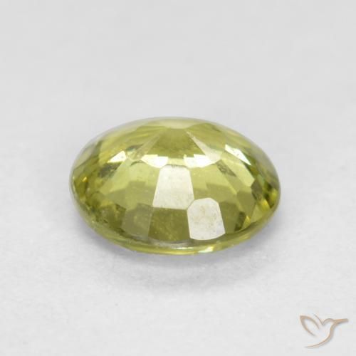 Granada grossularita Luz amarela Natural 0.43ct, Redondo, VS