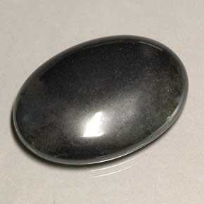 Hematita cinza natural 55,74ct, corte oval, opaco