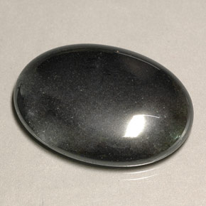 Hematita cinza natural 55,74ct, corte oval, opaco