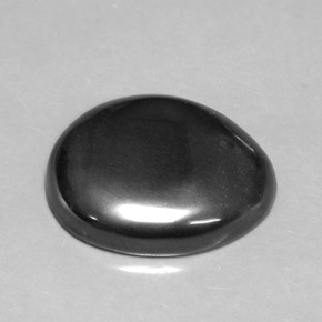 Hematita cinza natural 34,19ct, corte oval, opaco