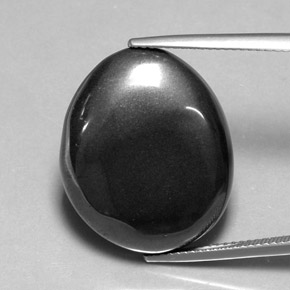 Hematita cinza natural 34,19ct, corte oval, opaco