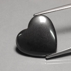 Hematita cinza natural 22,95ct, formato de coração, opaco