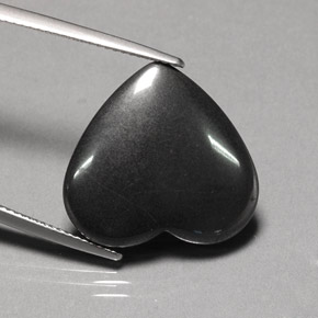 Hematita cinza natural 22,95ct, formato de coração, opaco