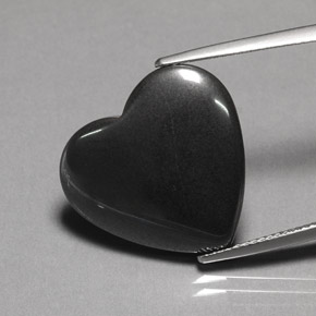 Hematita cinza natural 22,95ct, formato de coração, opaco