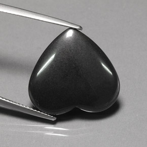 Hematita cinza natural 22,95ct, formato de coração, opaco
