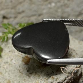 Hematita preto cinza Natural 22.98ct, Coração, Opaco