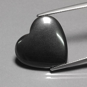Hematita cinza natural 23,13ct, formato de coração, opaco