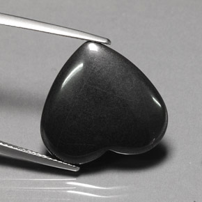Hematita cinza natural 23,13ct, formato de coração, opaco
