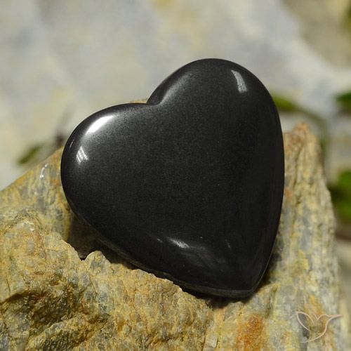 22.81ct Natural preto cinza Hematita, Coração, Opaco