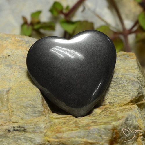 22.71ct Natural Cinza escuro Hematita, Coração, Opaco